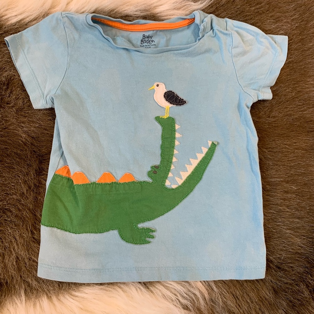 Mini Boden Alligator + Seagull tee